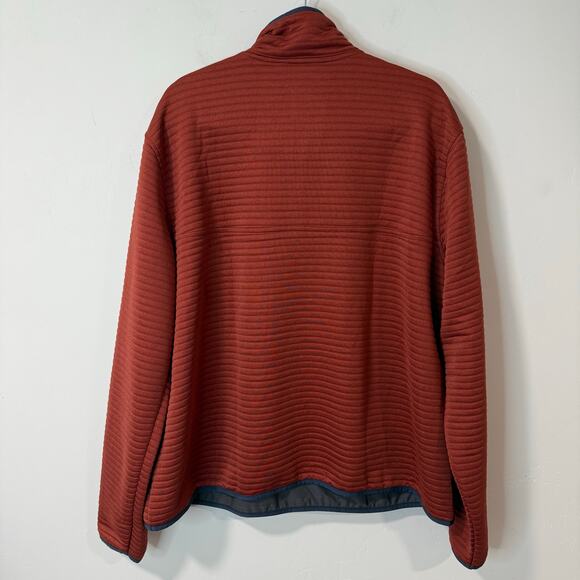 L.L. Bean Men's Airlight Knit Pullover Snap Sweatshirt Stripe Burnt Red XL - Picture 2 of 6